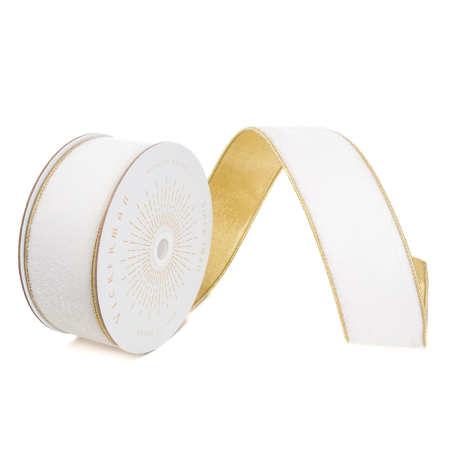 Velvet Ribbon, White, 0.2" H x 360" W x 2.5" D