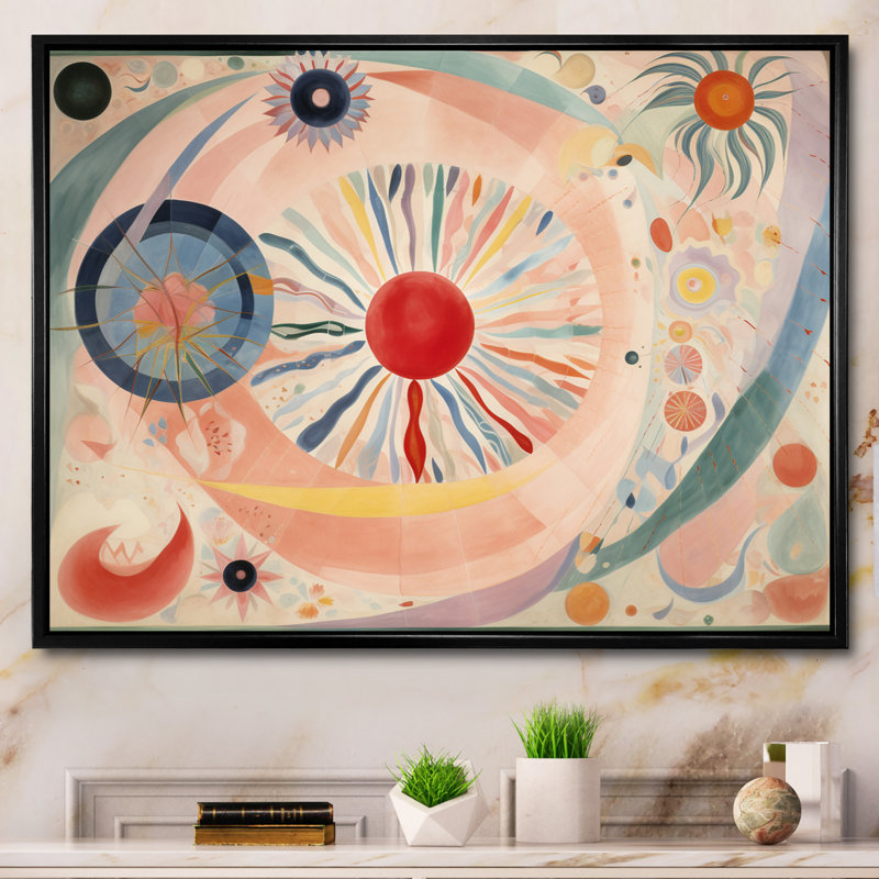 Cosmic Renaissance, illustration spirituelle rétro - reproductions d'art encadrées, H 30 po x l 40 po x P 1,5 po