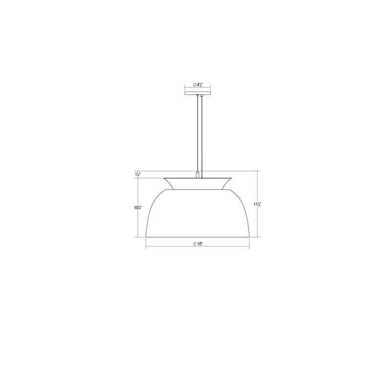 Belle 1 - Light LED Dome Pendant, Satin White, 11.5" H x 18" W x 18" D