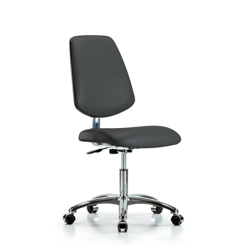Chaise de travail Calista, Roulettes chromées, Anthracite