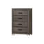 Commode 4 tiroirs en bois gris