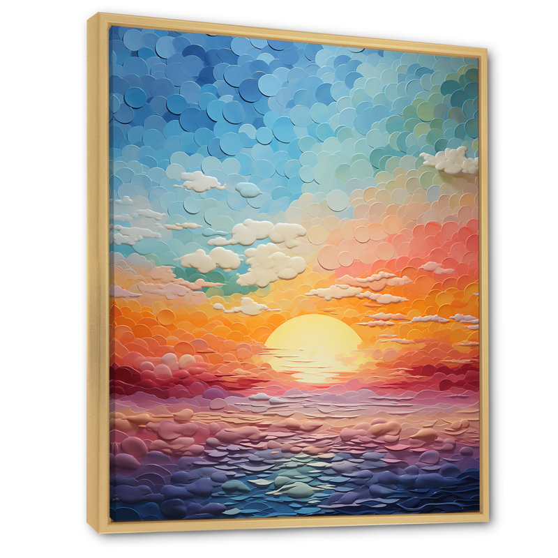 «Colorful Sky Photo Harmony Of I», reproduction d'art sur toile nautique et plage, Cadre naturel flottant