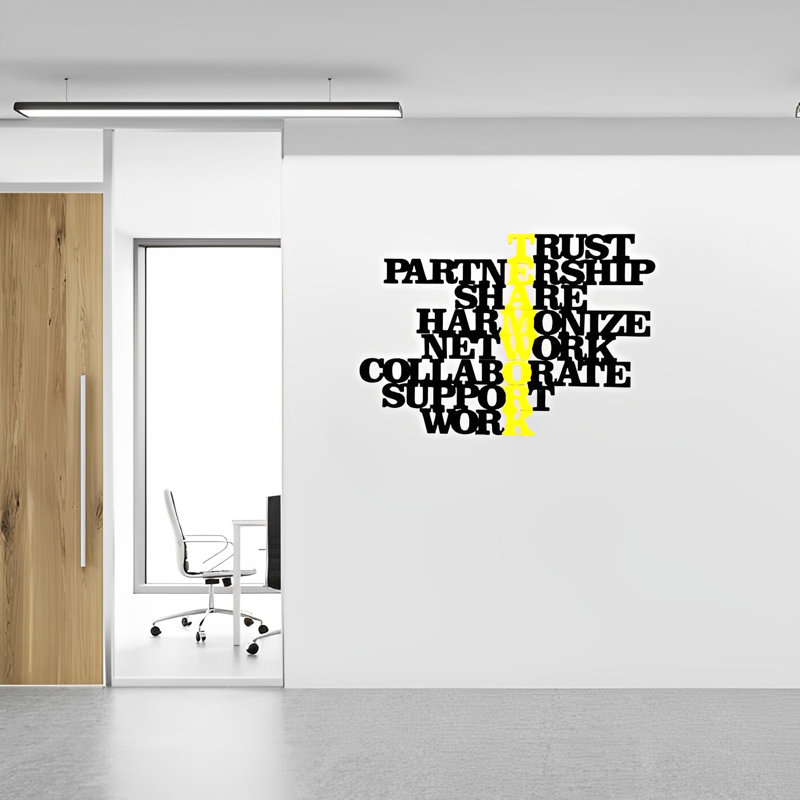 Wall Decor on Metal, Black/Yellow