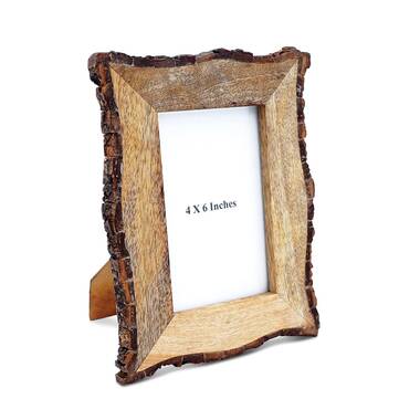 Handmade 4x6 Wooden Picture Frame Set, Rustic Photo Holder for Gift, Acacia  Wood Frame set of 2 