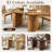 63" Fluted Oval Dining Table Double Pedestal Kitchen Table For 4-6 With Thickened Edge & Semi-Cylindrical Base-1960381096