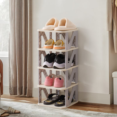 Range-chaussures pliable à 5 niveaux avec range-chaussures pliable pour la maison, le dortoir et le bureau