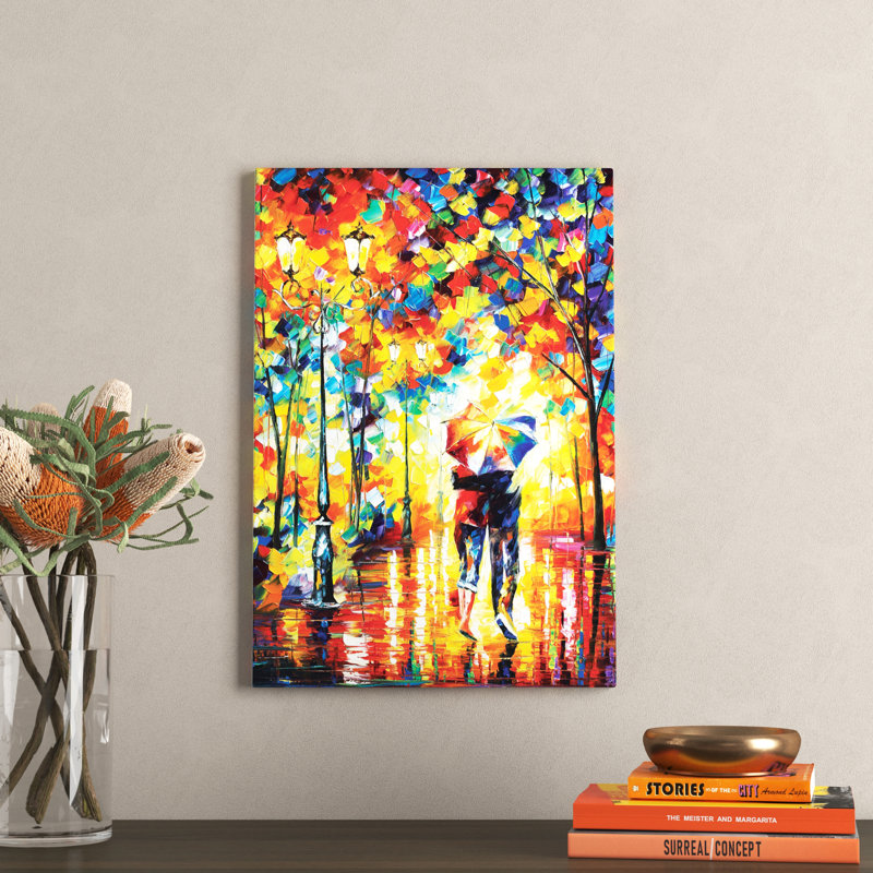 Under One Umbrella by Leonid Afremov - Wrapped Canvas Painting, 66.04 cm H x 45.72 cm W x 1.91 cm D