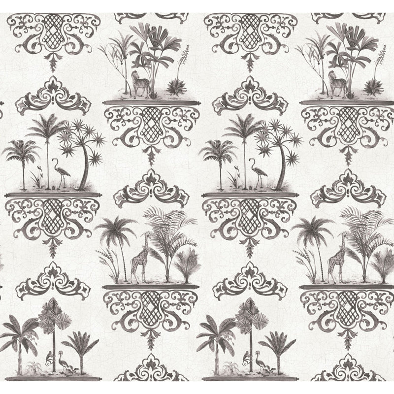 Rousseau Toile Wallpaper Roll, Charcoal
