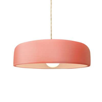 Radiance - Luminaire suspendu 1 lumière Spire - Carbone - Laiton brossé - l 16 po x H 4,5 po - DEL dédiée - Cordon torsadé beige