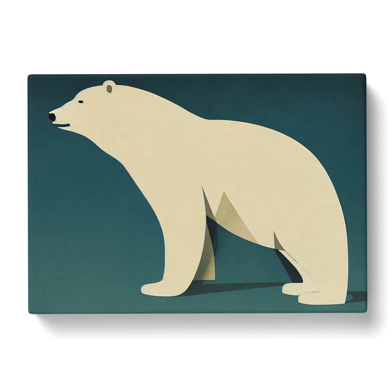 Intriguing Polar Bear Abstract - Wrapped Canvas, 50cm H x 76cm W x 3cm D