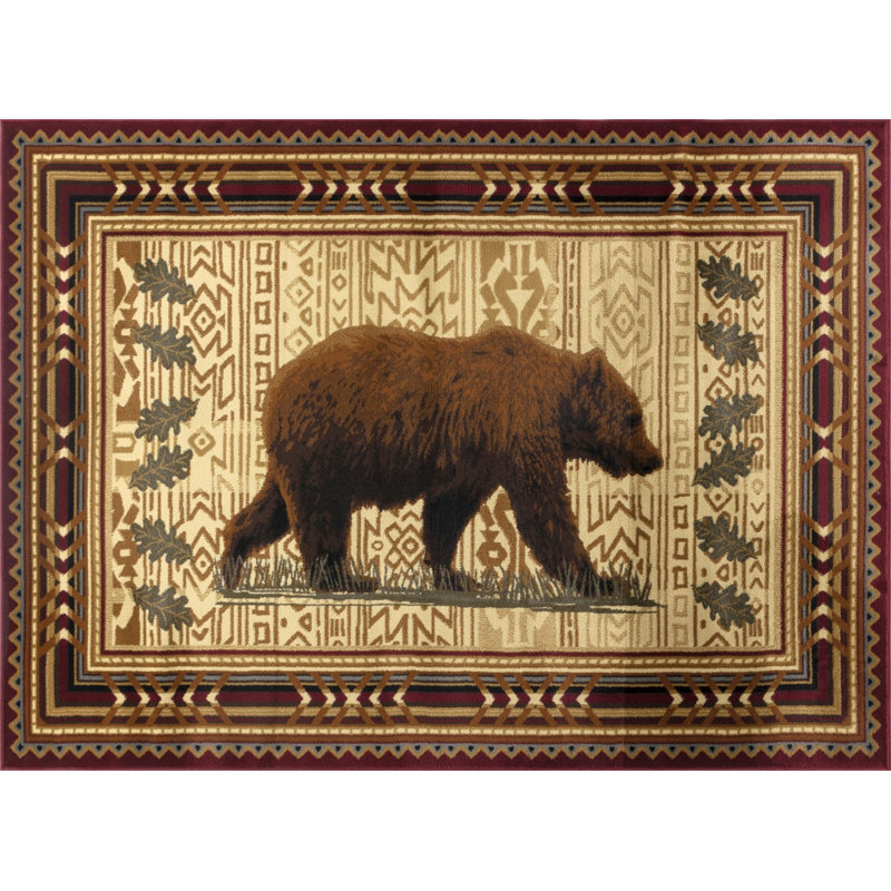 Nature's Nest GC_CBL3007 Multi Lodge Area Rug, Rectangle 5'3" x 7'3"