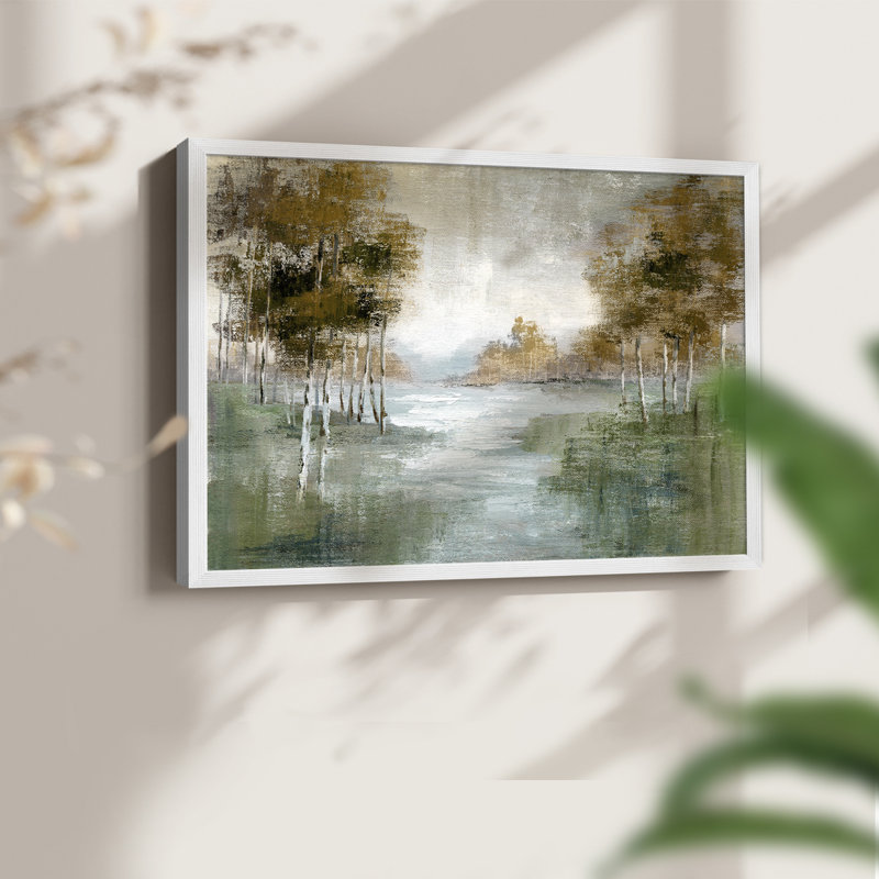 «Fall Birch River» - reproduction encadrée - réversible, H 16 po x l 20 po, Blanc