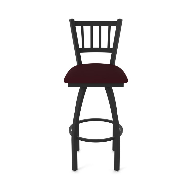 Tabouret pivotant 810 Contessa, Noir froissé, Tabouret de comptoir (siège d'une hauteur de 25 p, Bordeaux Canter