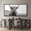 «Animals Highland Cow», portrait en noir et blanc sur toile-98042249-111176951