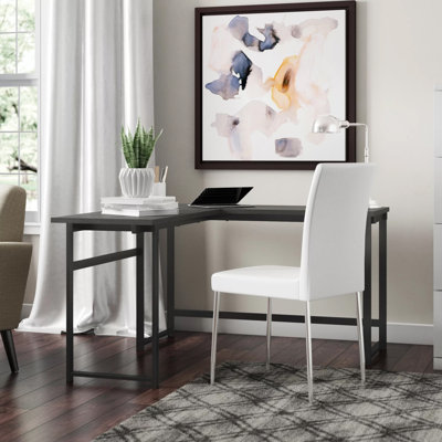 Ferrill L-Shaped Metal Base Writing Desk