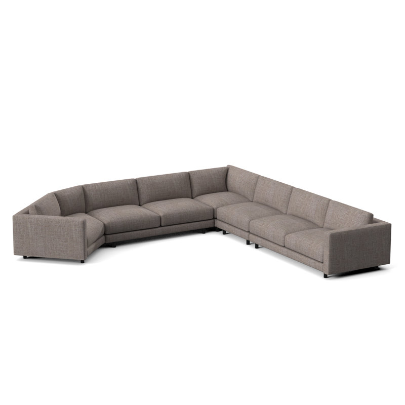 Avanni Patio Sectional with Sunbrella Cushions, Matte Black, Cream Outdoor Poly 6070-002