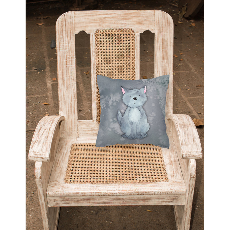Coussin décoratif intérieur/extérieur aquarelle loup, 18 po x 18 po