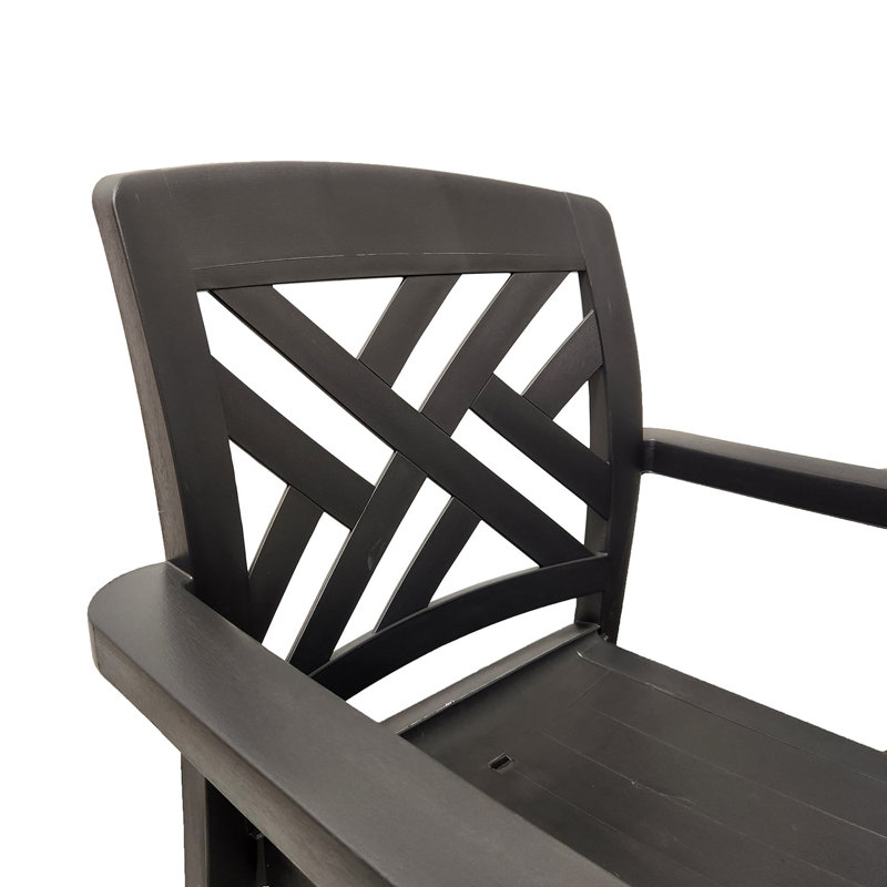 Grosfillex Sanibel Stackable Sidechair, Charcoal