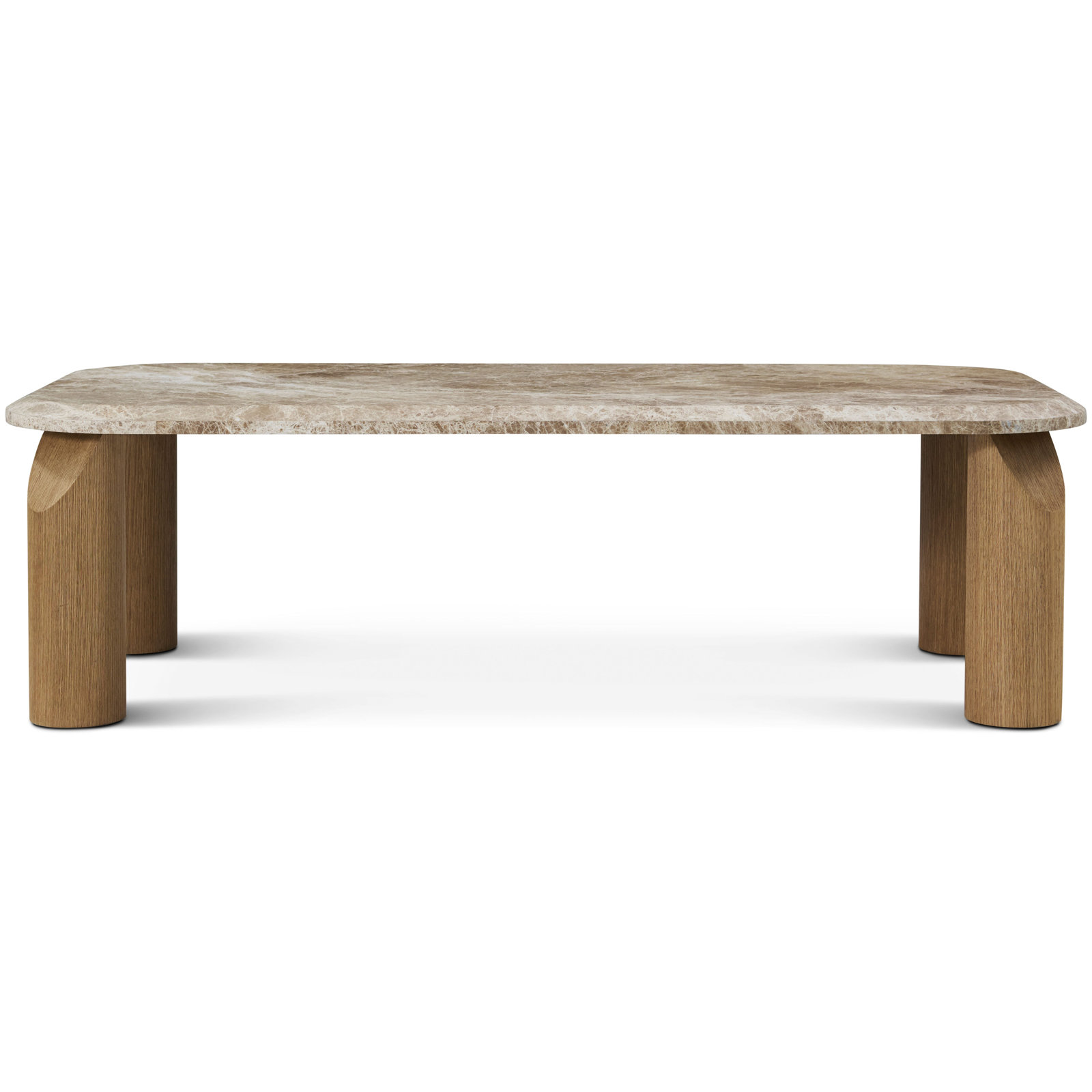 Single Coffee Table, Natural, Light Emperador