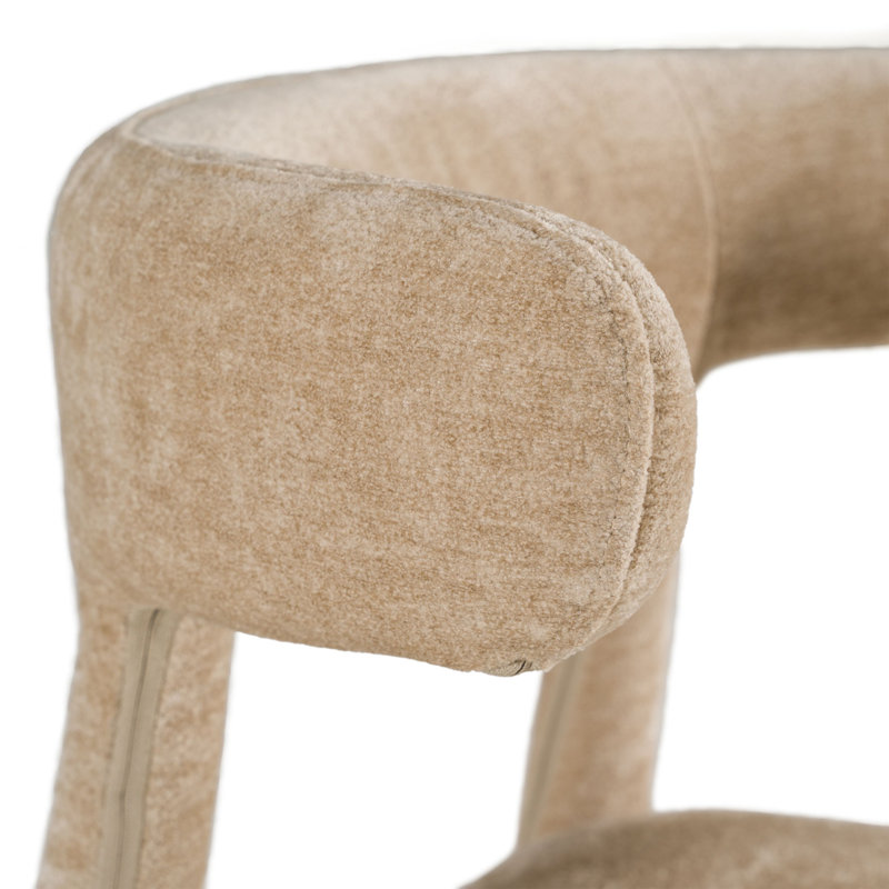 Chaise de salle à manger en velours beige moderne Homan