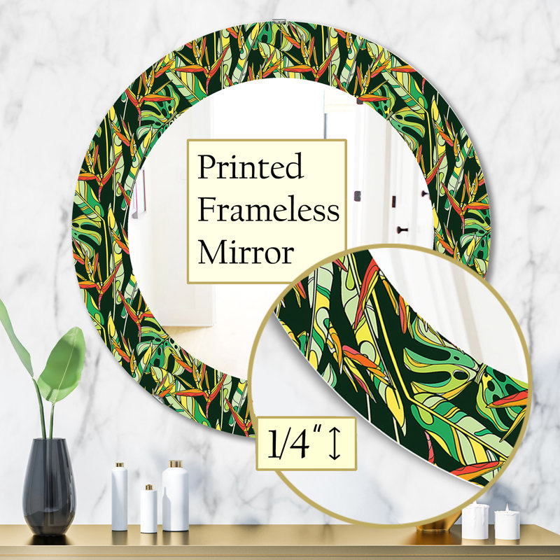Accent Mirror, 31.5" H x 31.5" W, Tropical Mood Foliage