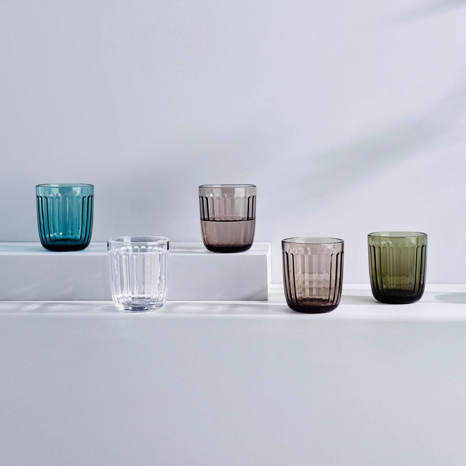 Raami Ribbed Drinking Glass, Linen