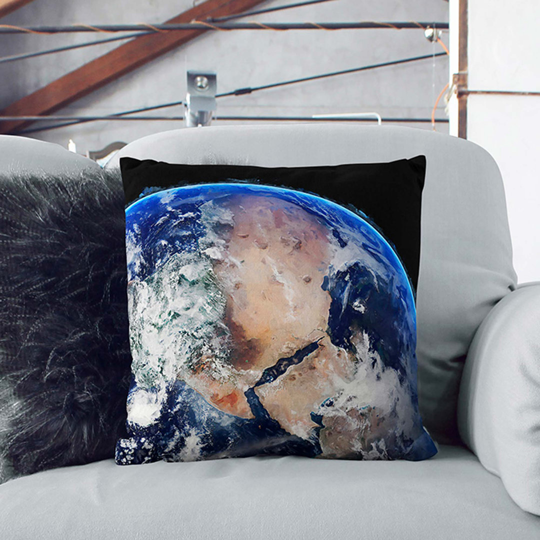 Eastern Hemisphere of Planet Earth Cushion with Filling