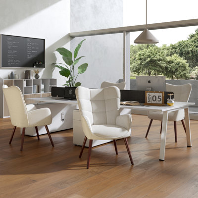 Modern Wingback Office Chair Conference Room Side Chair for Home Office Workspaces by George Oliver