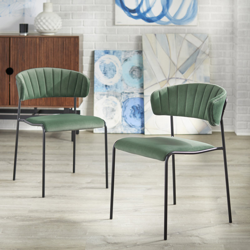 Chaise d'appoint Rodgers, Velours vert