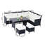Ensemble de conversation modulaire en rotin 6 pièces avec coussins Saunderstown