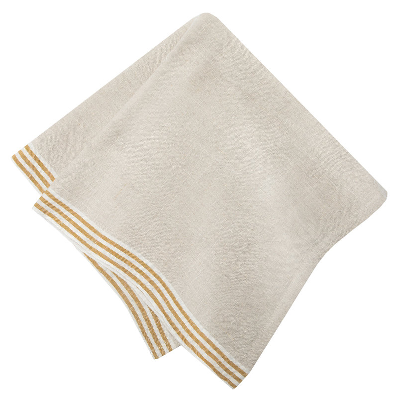 Alsace Square Napkin, Natural/Mustard
