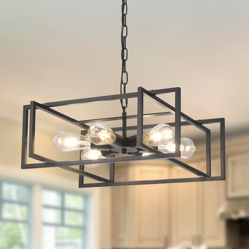 Luminaire suspendu industriel industriel, hauteur réglable, lustre en métal noir mat pour îlot de cuisine, salle à manger, couloir