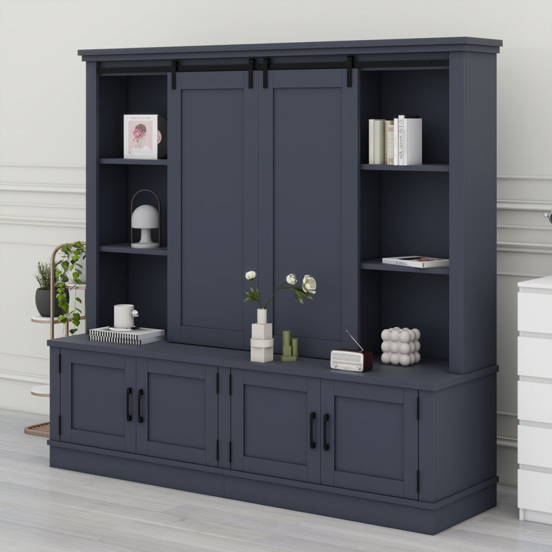 Decorative Tree-Style Entryway Cabinet With Sliding Storage Rails For Living Room & Hallway