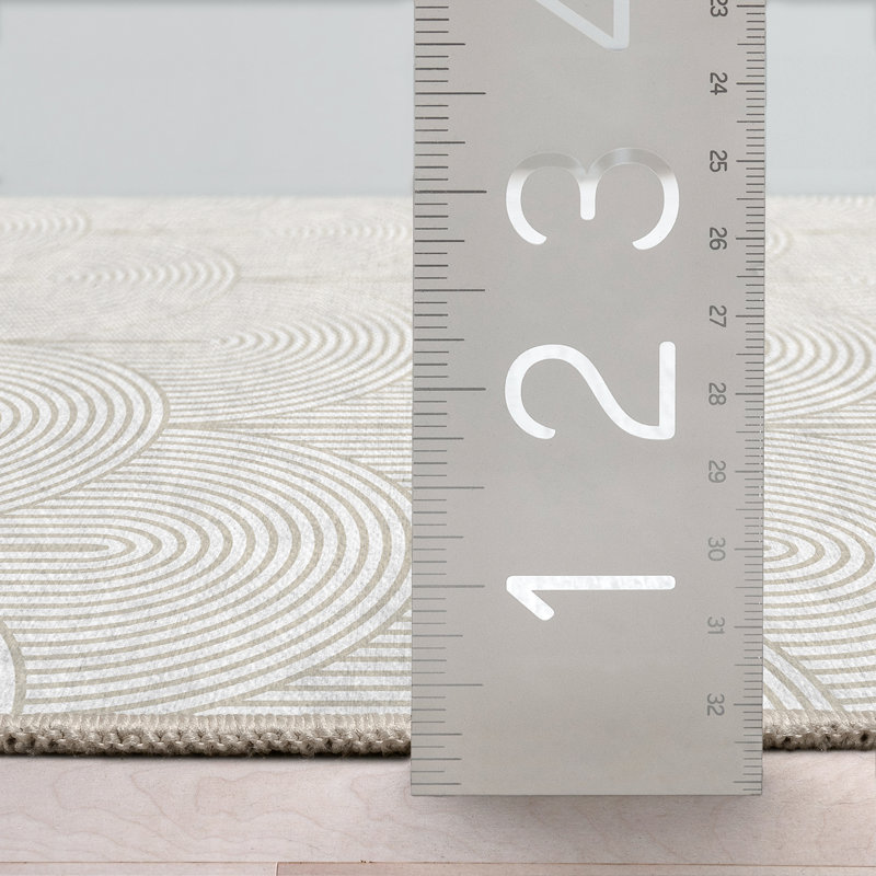 Kehr Echo Arch Pattern Beige Flatwoven Rug – Easy Clean & Durable, Rectangle 7'3" x 5'3"