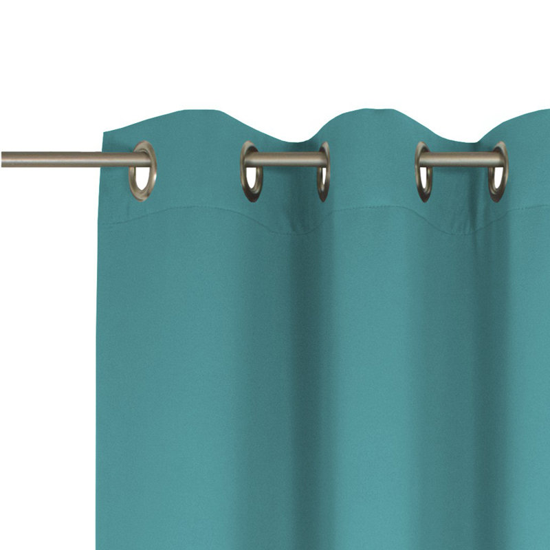 Newbury Room Darkening Eyelet Curtain Panel Panel, 145cm H x 132cm W, Turquoise