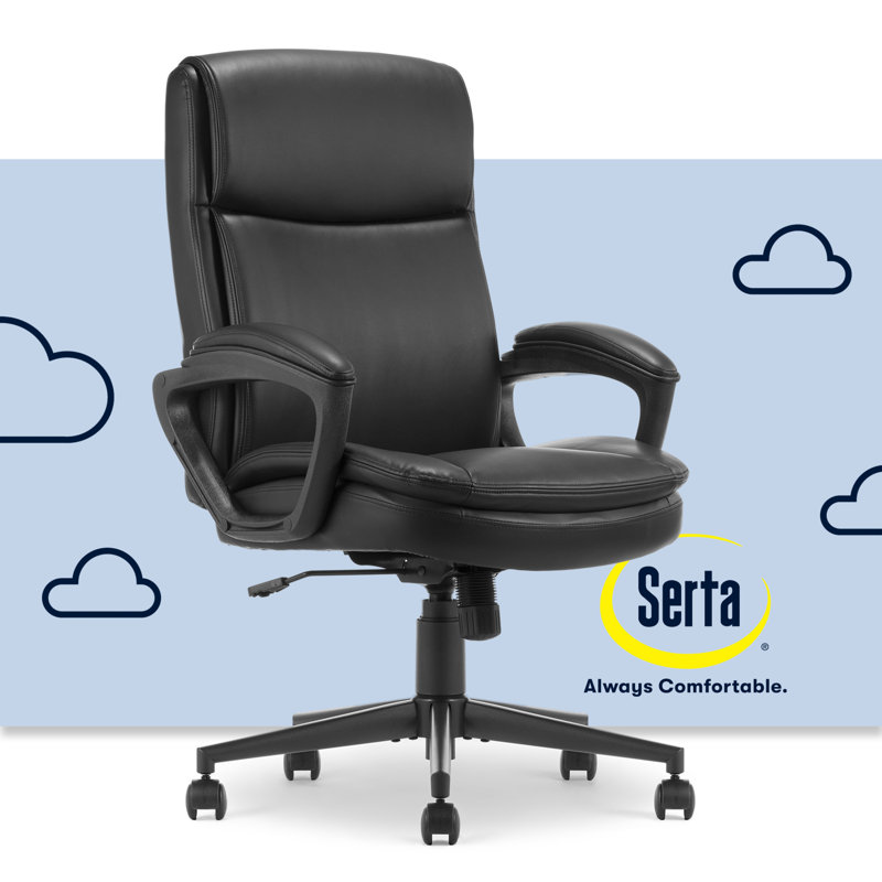Comfort Ergo Swivel Office Chair, Black, Bonded Leather