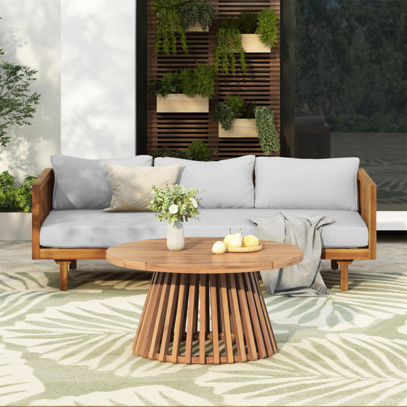 PATIO FURNITRE SETS : CLAREMONT 3 SEATER DAYBED + ACACIA WOOD TABLE