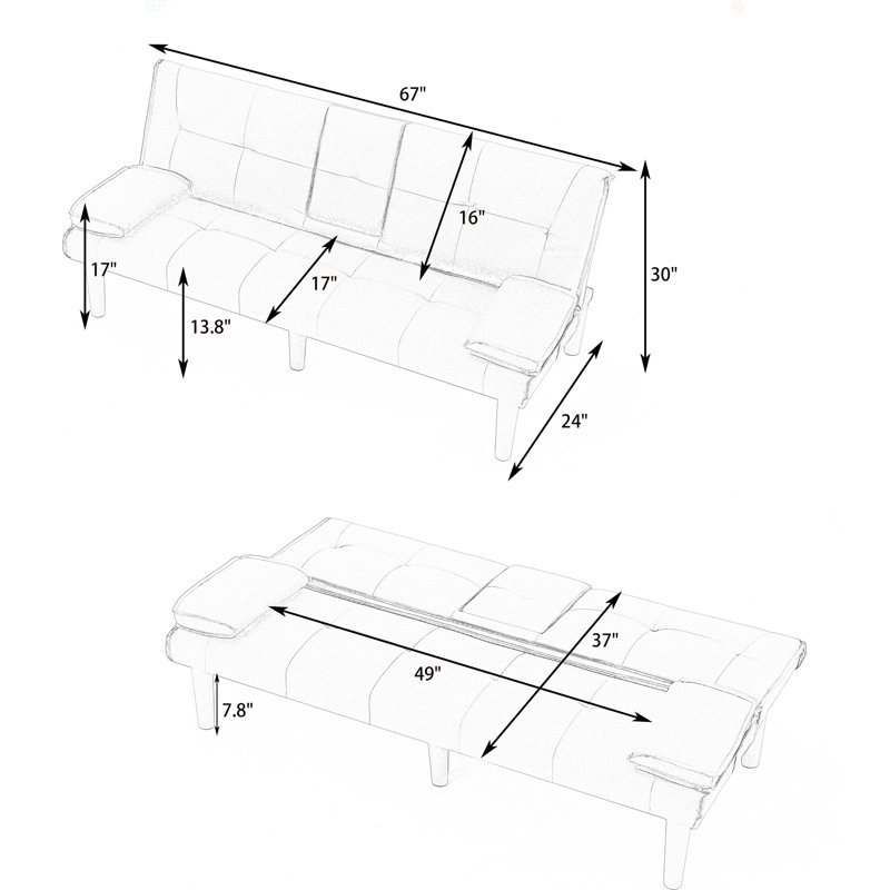PVC Multi-Functional Sofa Bed With A Foldable And Cup Holder Design Makes It Extremely Convenient To Turn The Living Room Into A Guest Room