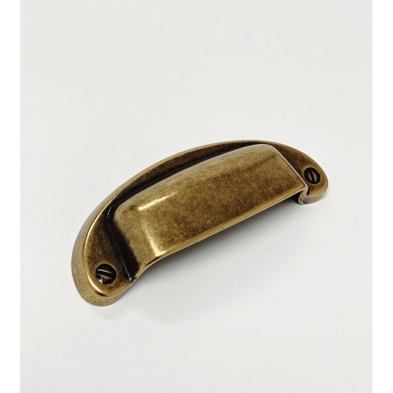 Antique Brass "Capri" 6-3/8 Inch Drawer Cup Pull, 1.25", Antique Bronze