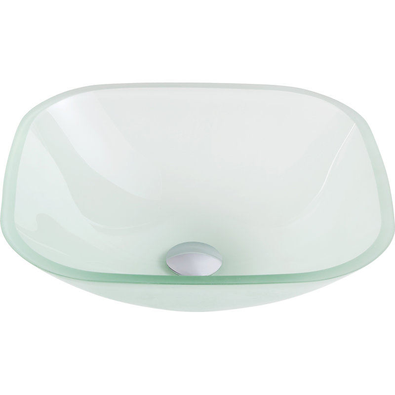 Victor 16.5'' Frosted Glass Square Above-Counter Bathroom Sink