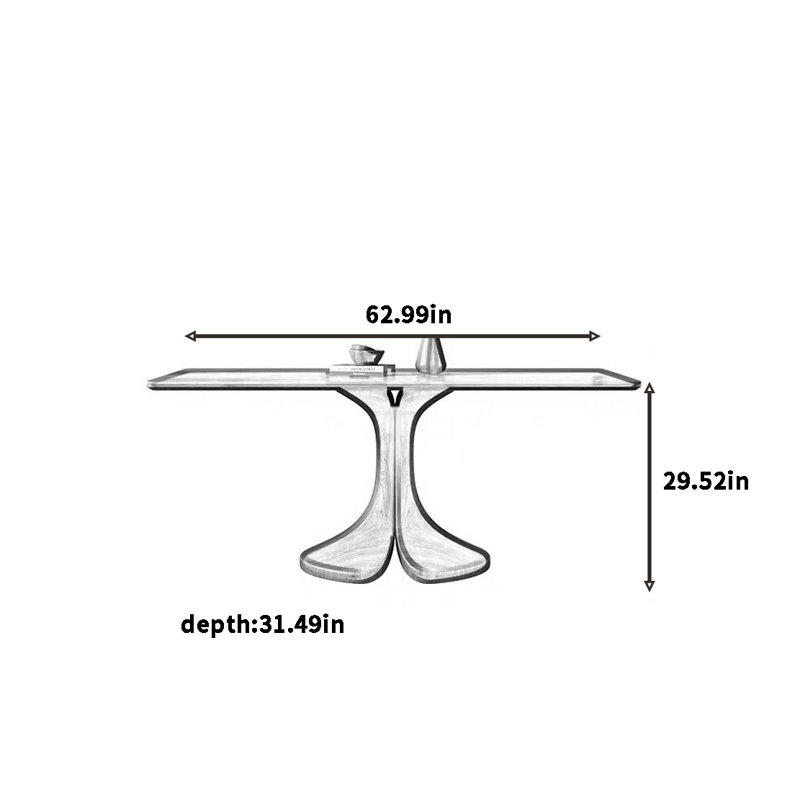 Delacroy, H 29,52 po x L 62,99 po x l 31,49 po