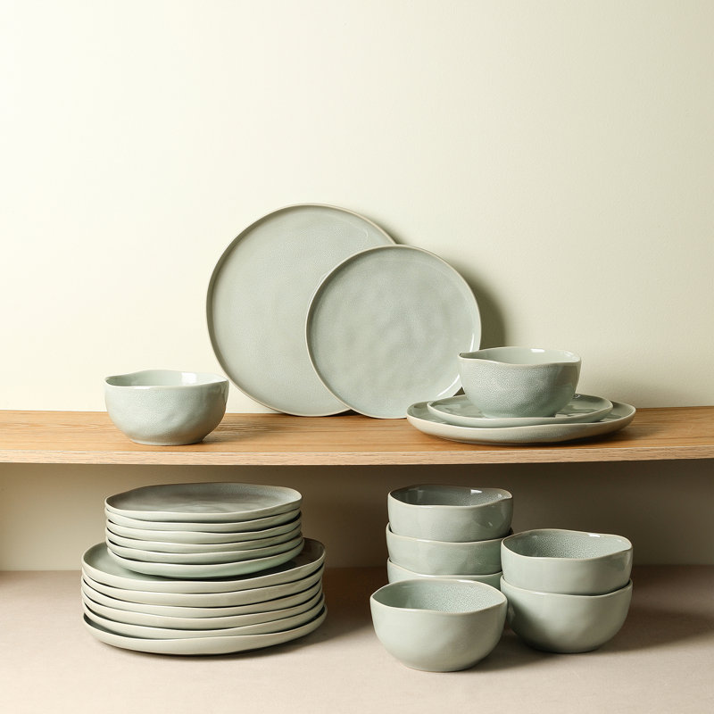 Stone Lain Mirella 24-Piece Dinnerware Set Stoneware, Green