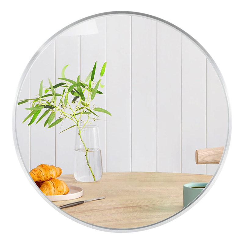 Veleer Mirror, 32" x 32", White
