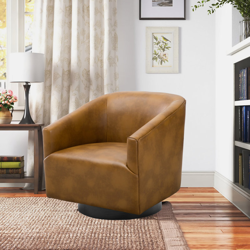 Fauteuil demi-tonneau pivotant Bevis, Chameau