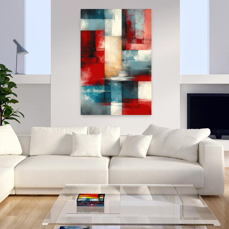 "Shifting Planes", art mural contemporain abstrait, H 48 po x l 32 po
