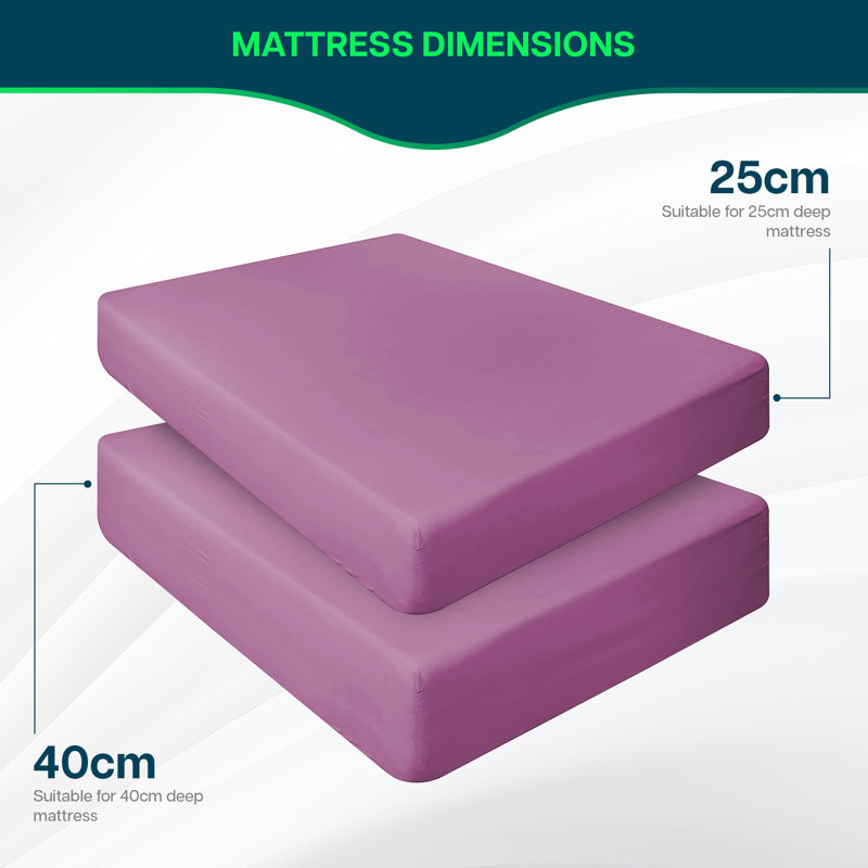 Extra Deep Pocket Microfiber Solid Fitted Sheet, Purple, Full/Double