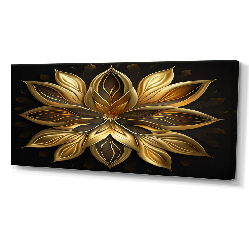 «Glamourous Lily On Black I», art mural sur toile Lily, H 28 po x l 60 po
