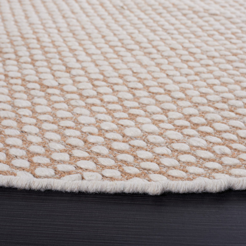 Vermont Flat Weave Wool/Cotton Rug in Beige, Round 6'