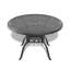 47,24 po Table de salle à manger d'extérieur en fonte d'aluminium noire avec trou pour parasol