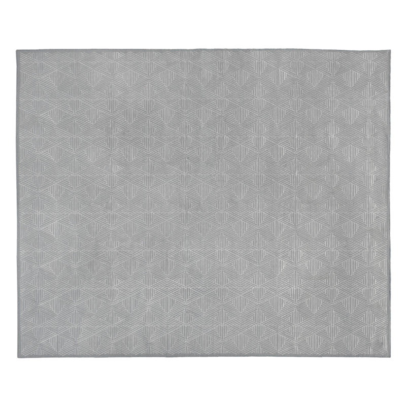 Pavilion Wool Geometric Area Rug in Denim, Rectangle 8' x 10'